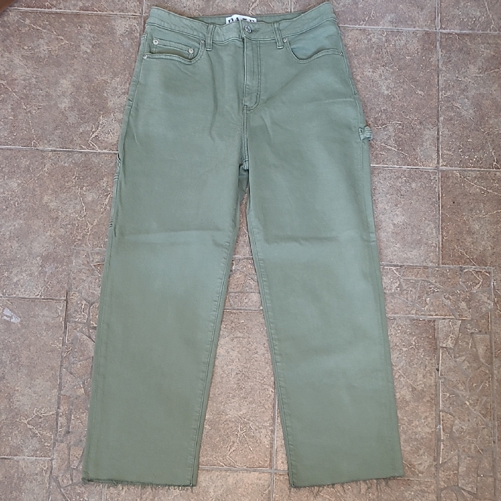 Straight Leg Women’s Jeans in Olive Green